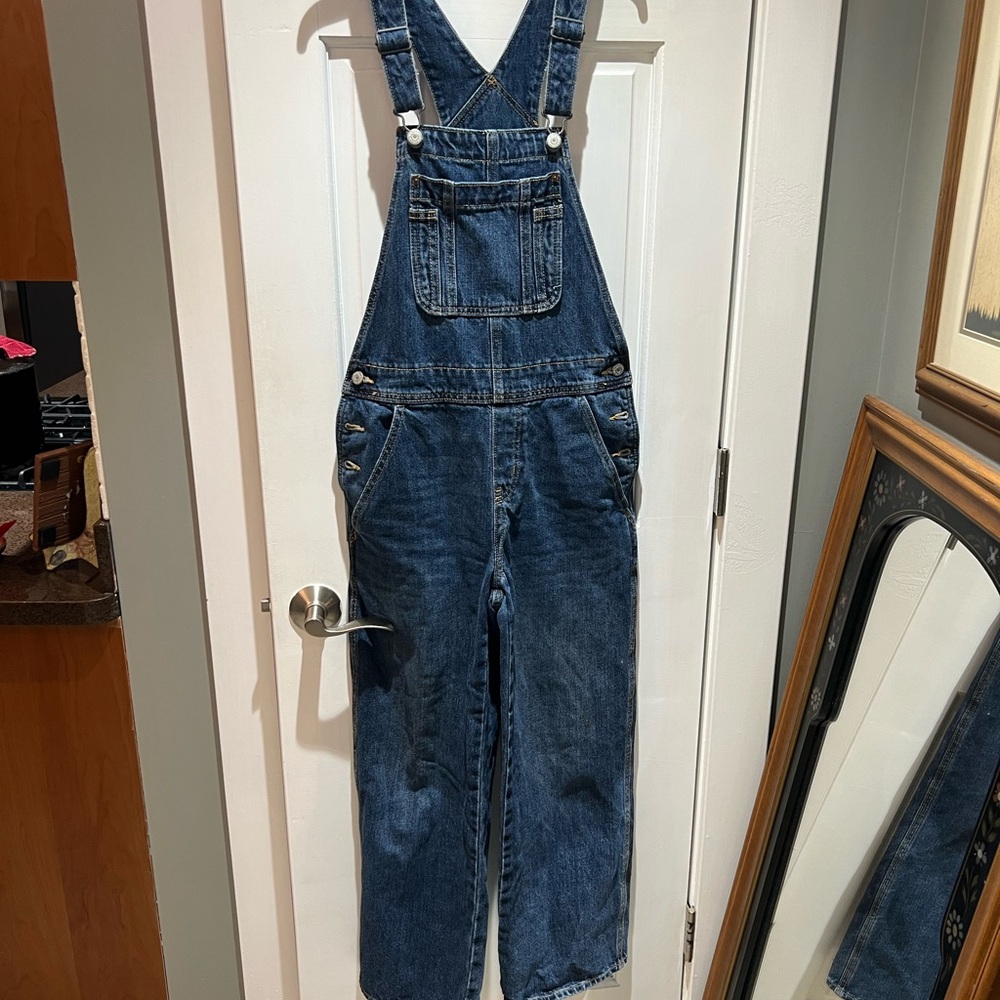 Vintage Y2K Old Navy Blue Denim Baggy Wide Leg Overalls